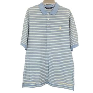 Polo Golf Ralph Lauren 100% Pima Cotton Blue Striped Polo Shirt  Men's Large